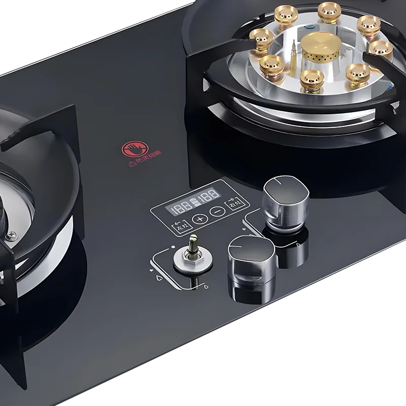China Manufacturer's 2-Burner Household Tempered Glass Gas Cooktop Embedded LPG/NG Kitchen Cooker Gas Stove