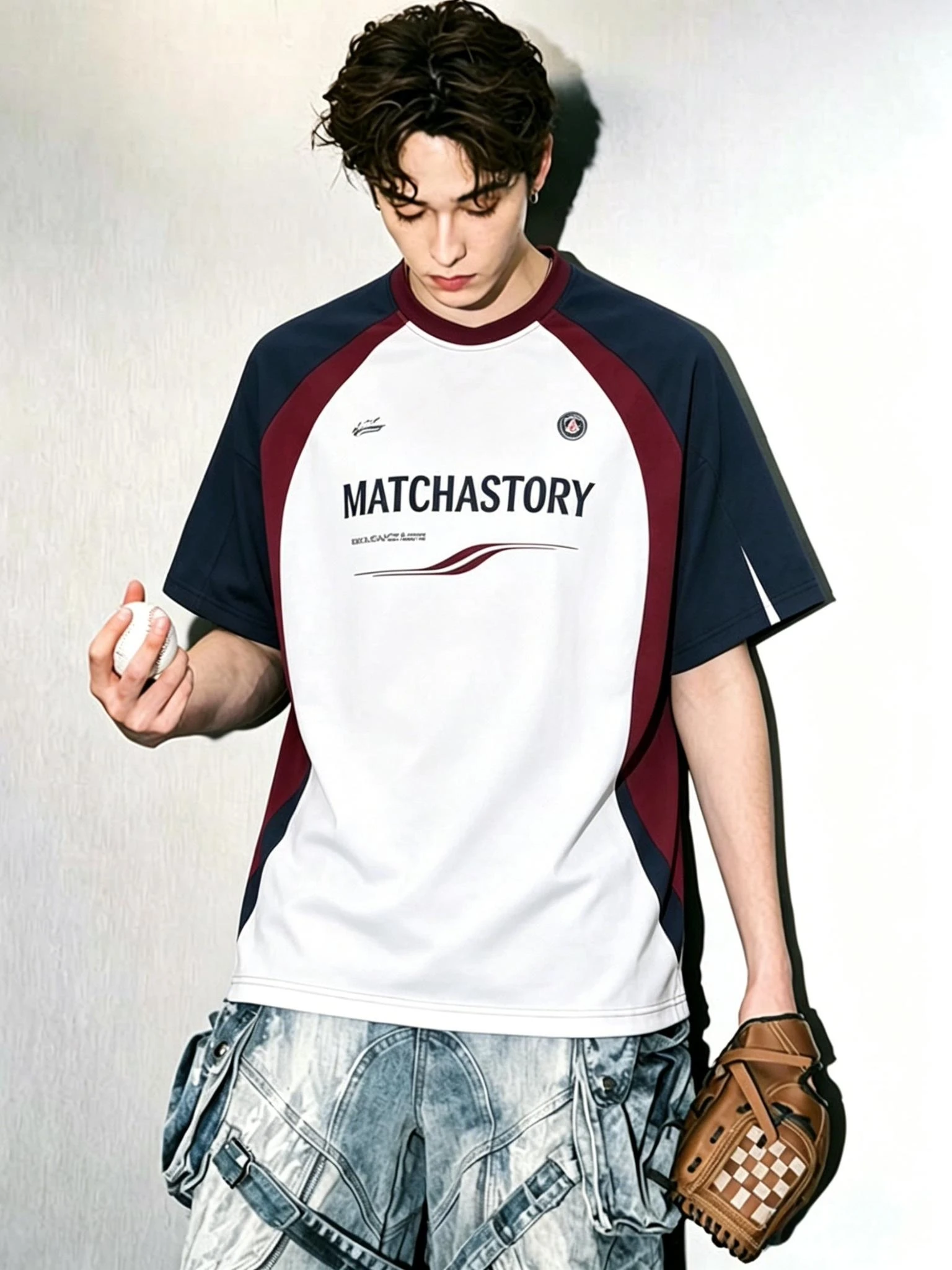 Tea Story Matcha Color Block Short Sleeve T-Shirt Unisex Lightweight Quick Dry Sporty Loose Fit Summer Half Sleeve T-Shirt