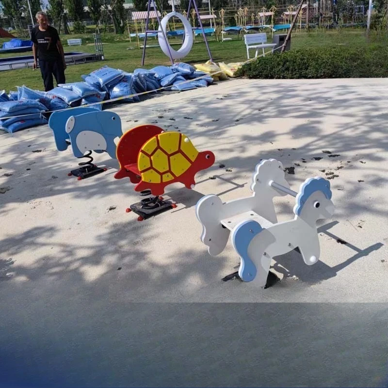 Outdoor park community spring rocking horse amusement equipment