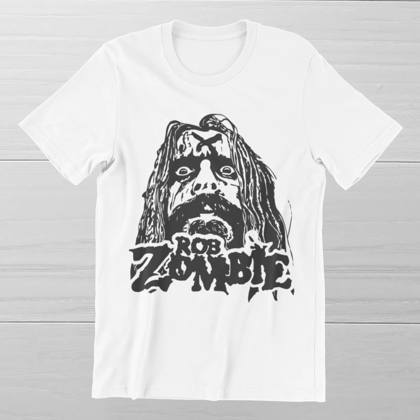 

ROB ZOMBIE T-Shirt Heavy Metal Rock Band Legend on Ring Spun Cotton Tee Aesthetic Clothes Summer Oversize T-Shirts