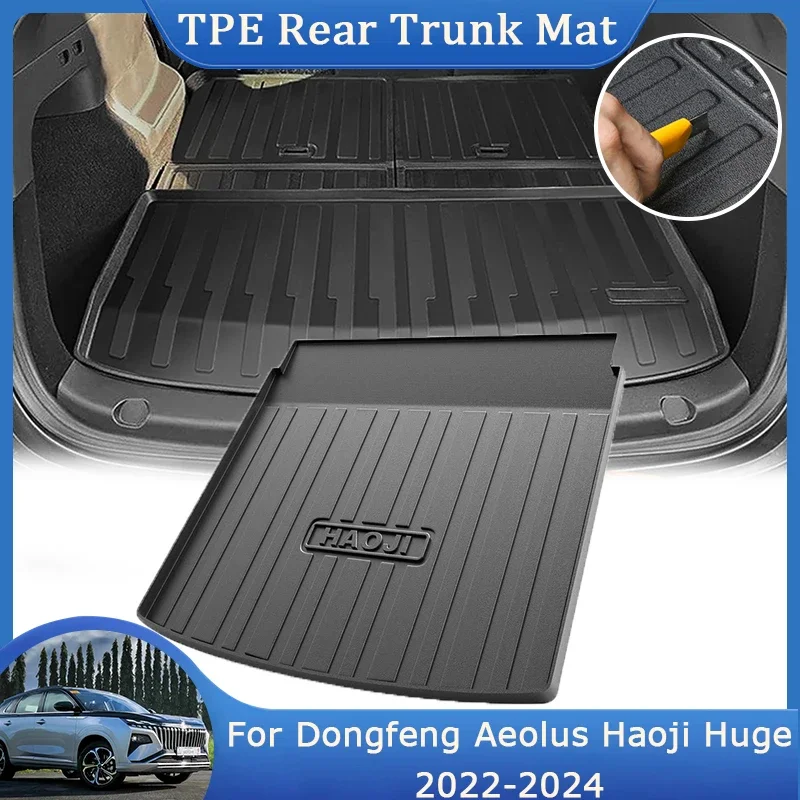 For Dongfeng Aeolus Haoji Huge 2022 2023 2024 TPE Rear Trunk Mat Luggage Tray Pad Part Liner Cover Waterproof Clean Accessorie