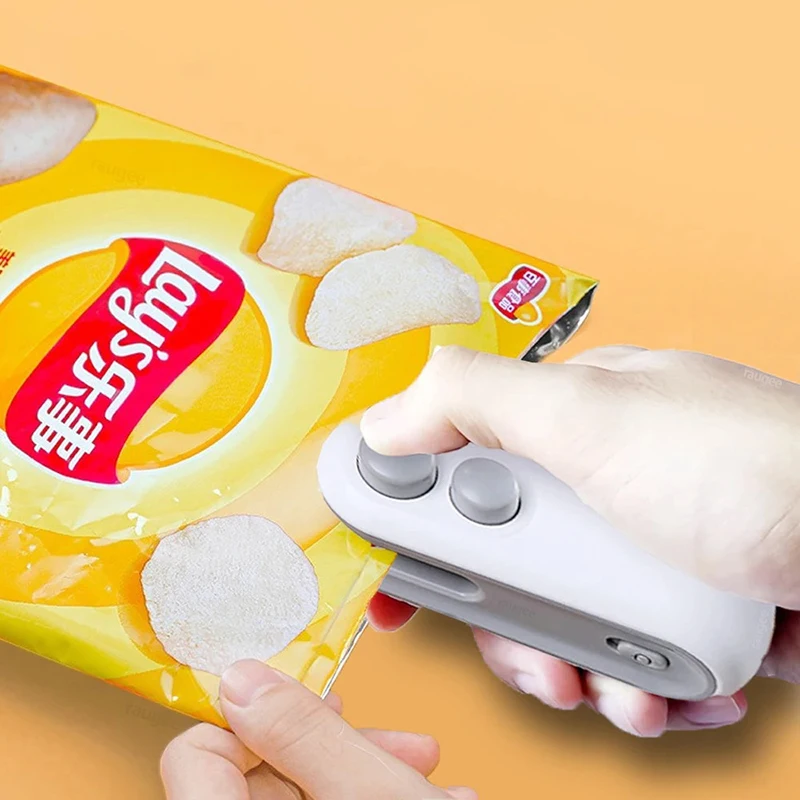 1Pc Sealing Machine Rechargable 2 In 1 Bag Heat Sealer Storage Bag Plastic Package Snack Sealer Handheld Heat Sealer For Food‘