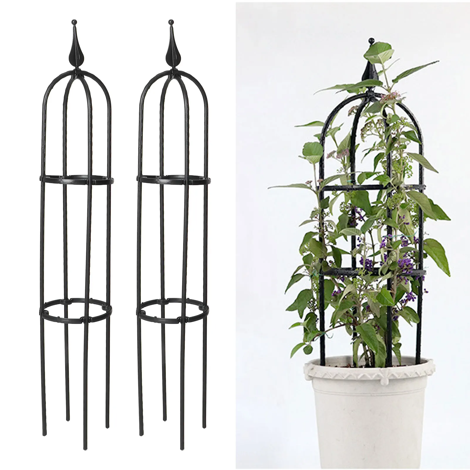 

2 Sets Vines Climbing Support Steel Pipe Outdoor Plant Flower Vegetable Frame Garden Shelf