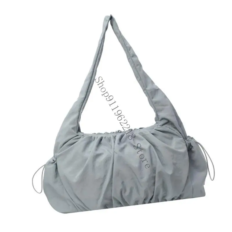 

Women Bag Canvas Underarm Bag Trendy Handbag Pleated Armpit Bag Shopping Dating Bag Large Capacity Shoulder Bag 066F