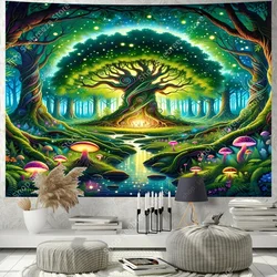 Trippy Psychedelic Tree Of Life Tapestry Wall Hanging Room Decor Aesthetic Wishing Tree Large Mandala Witchcraft Boho Tapestries