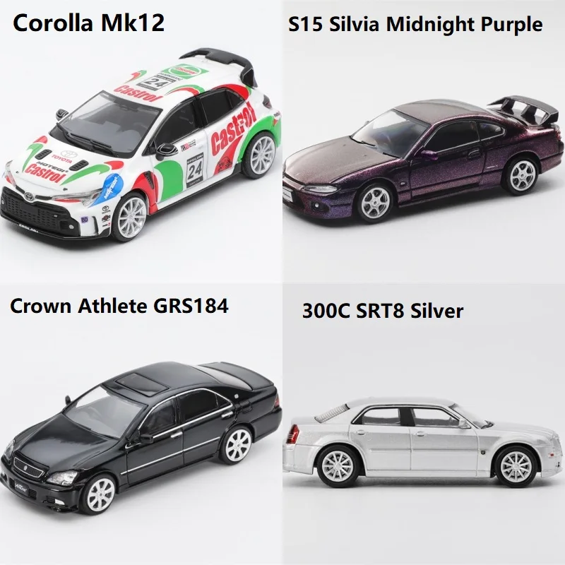 

Shadow DCT GCD 1:64 S15 Silvia Midnight Corolla Mk12 E210 GR Crown Athlete GRS184 300C SRT8 Diecast Model Car