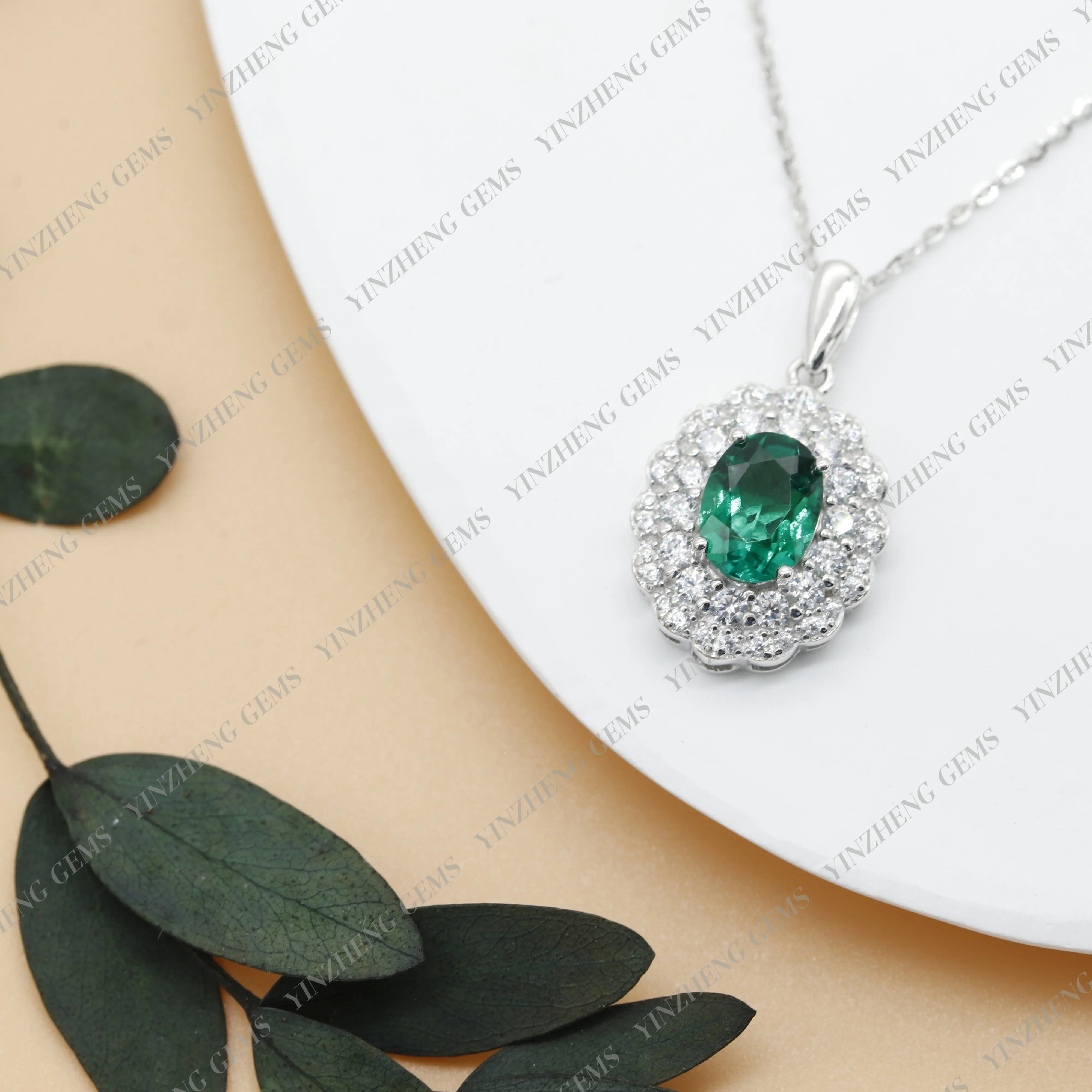 YinZheng 925 Silver sapphire zambia emerald  ruby Necklace Witch Jewelry Accessories Vintage Pendant Necklace