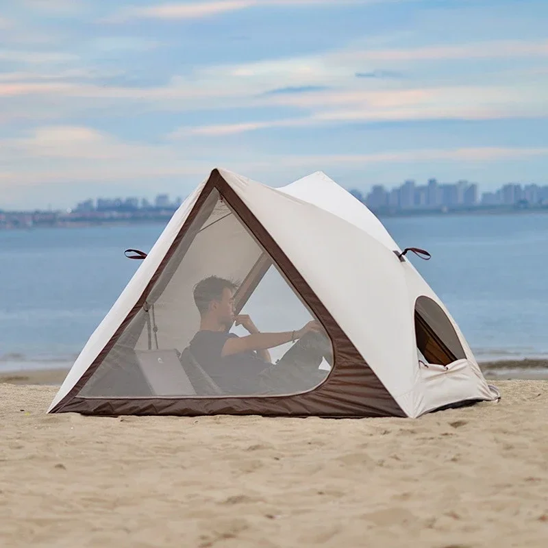 Light Campaign Tent Pop Up Camping Screen Mesh Ultralight 2 People Shade Garden Gazebo Pergola Beach Blackout Side Awning Fold