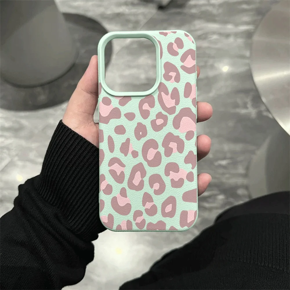 Hellviolette Handyhülle mit Leopardenmuster für iPhone 17 16 15 14 13 12 Pro Max 16 15 14 Plus 17 16 15 Pro 17Air Silikon-Matt-Cover – Detail 10
