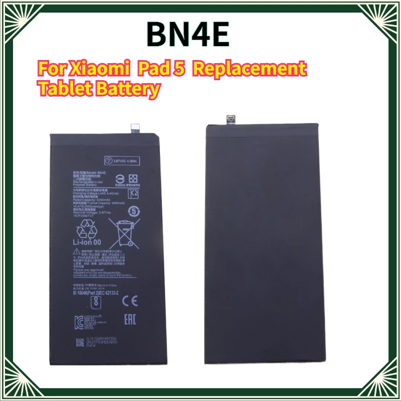 Batterie de remplacement pour tablette Xiaomi Mi Pad 5, Standby Persistant BN4E, 4360mAh, 16.8 Wh, en stock