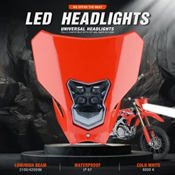 PowerZone Motorcycle LED Headlight Headlamp For Honda CRF CRF450L CRF450XR 2019 2020 Supermoto Head Light  Fairing Enduro