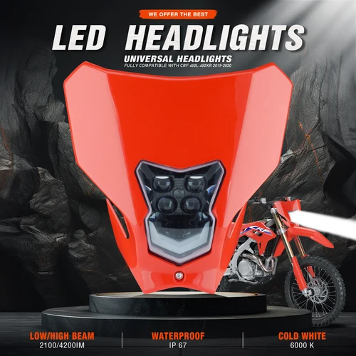 PowerZone faro LED para motocicleta para Honda CRF CRF450L CRF450XR 2019 2020 Supermoto faro delantero carenado Enduro