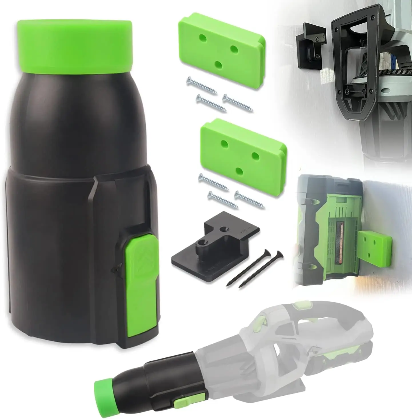 

Car Drying Nozzle for Leaf Blowers with Wall Mount and Battery Holders, Easy Install