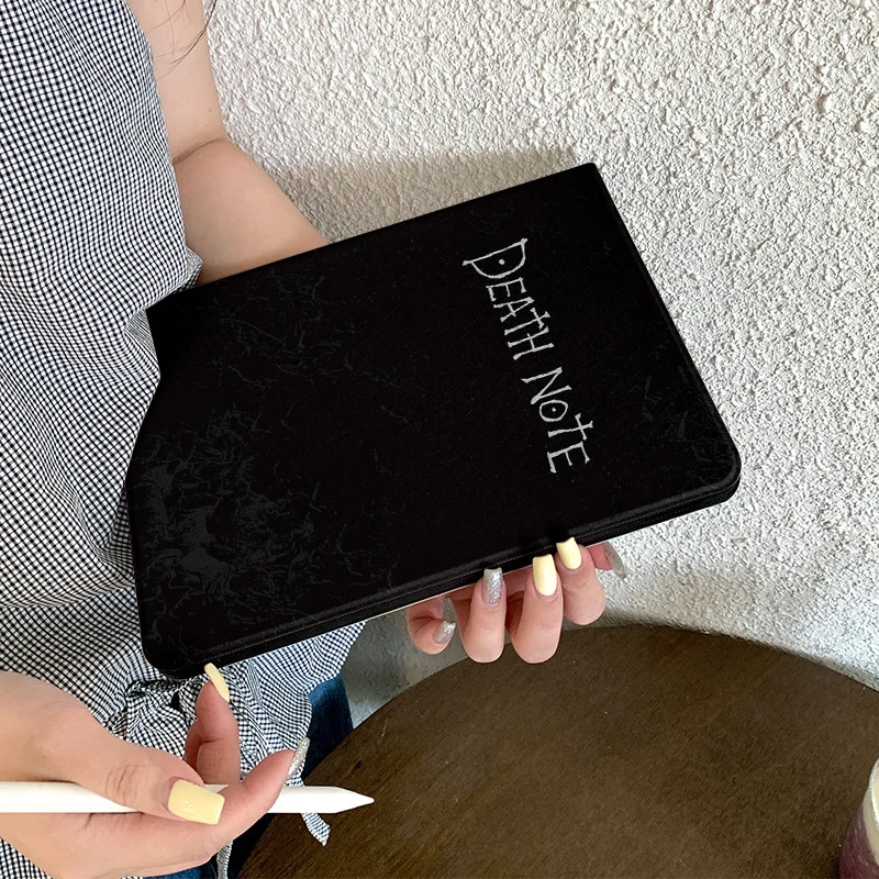 Simple Dark Note Fashion Book Style Tablet Case For iPad Pro 11 12.9 13 A16 M2 M4 M3 M5 5/6/7/8/9/10/11th Mini Air 3 4 5 6 Cover