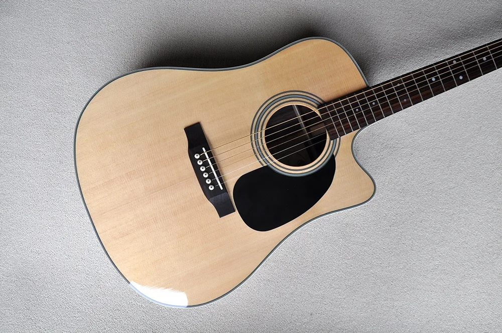Flyoung Natural Wood Color 41 Inches Acoustic Guitar D28 Model Top SolidCustom Made