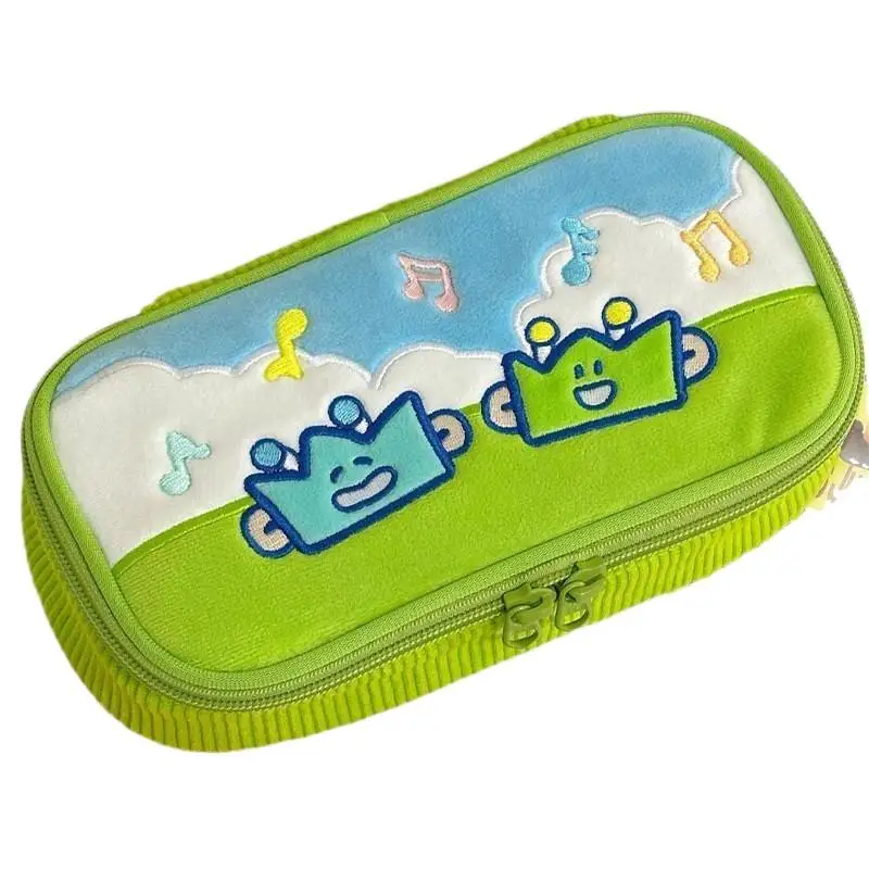 Cute Grass Design Musical Cake Cartoon Girl's Large Capacity Pencil Case for School