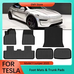 For Tesla Model Y Juniper 2025 Cargo Liner TPE Foot Mats Waterproof Anti-slip Trunk Pads 2025 Model Y Accessories LHD