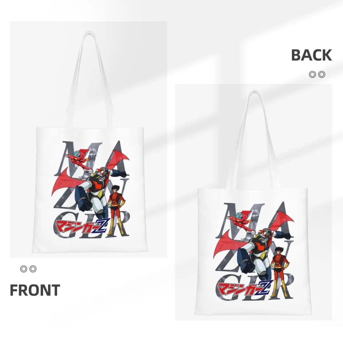 Mazinger Z Mad Robot Grendizer Anime Manga Shopping Bags Canvas The Tote Bag Reusable for Women Shoulder Tote Travel Handbag
