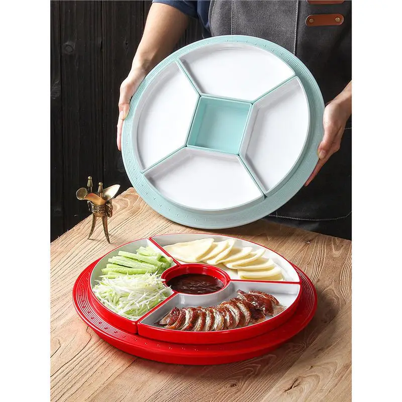 DSA tableware three-grid dish grid plate braised braised vegetables braised cold dishes cold dishes platter plate combination