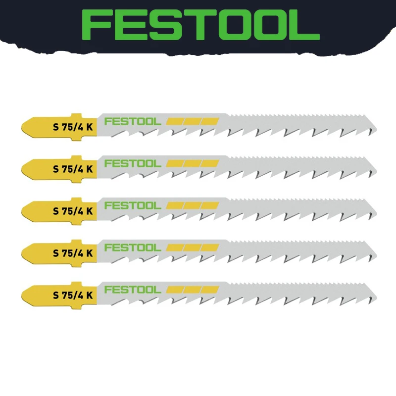 FESTOOL 204265 S 75/4 K Jigsaw Blades Scrolling Cuts High-grade HCS Tool Steel Wood Smooth Slicing Curved Saw Blade