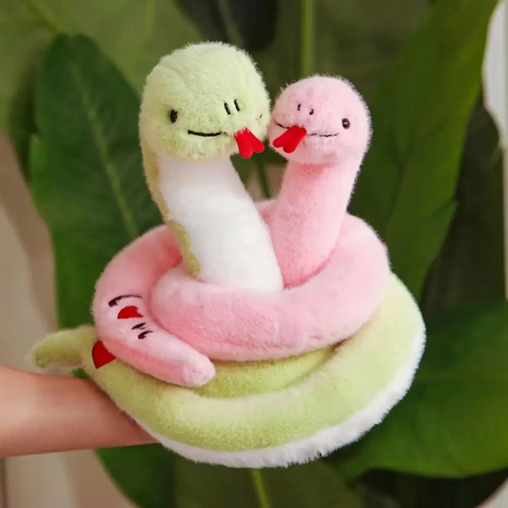 Love Snake Couple Snake Plush Toys PP Cotton Stuffed Animal Snake Mascot Toy Soft Cartoon Snake Doll Plushies New Year Gifts