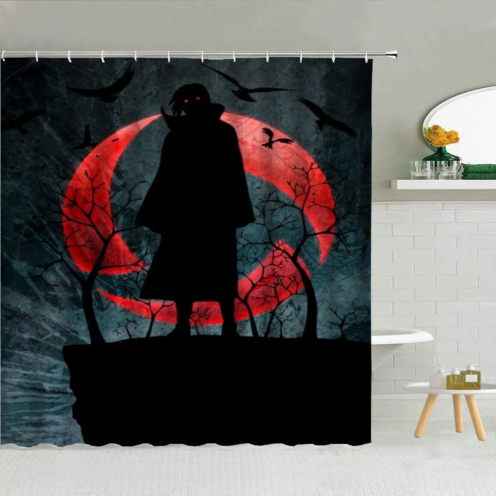 Narutos Shower Curtains for Bathroom Curtain Bath Folding Partition Accessories Bedrooms Waterproof Fabric Things the Set Home