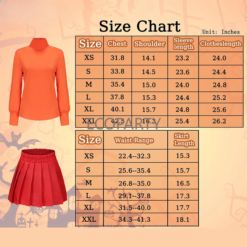 Velma Costume for Adult Women Halloween Classic Movie Characters Costume Daphne Costume Adult Women for Cosplay Anime Clothes