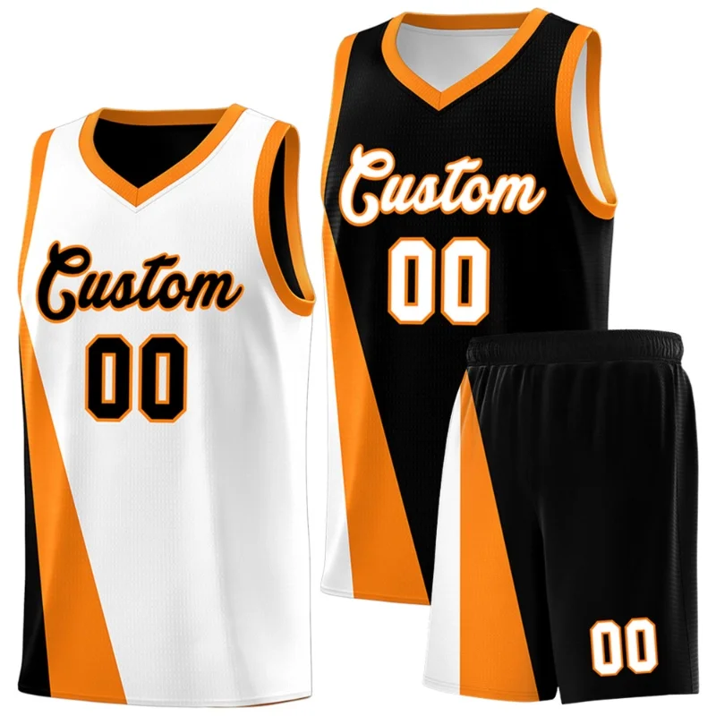 Customized Basketball Jersey  Summer Sports V-Neck Vest  Team Name Patterned Vest Men's Colorful Striped Basketball Shirt
