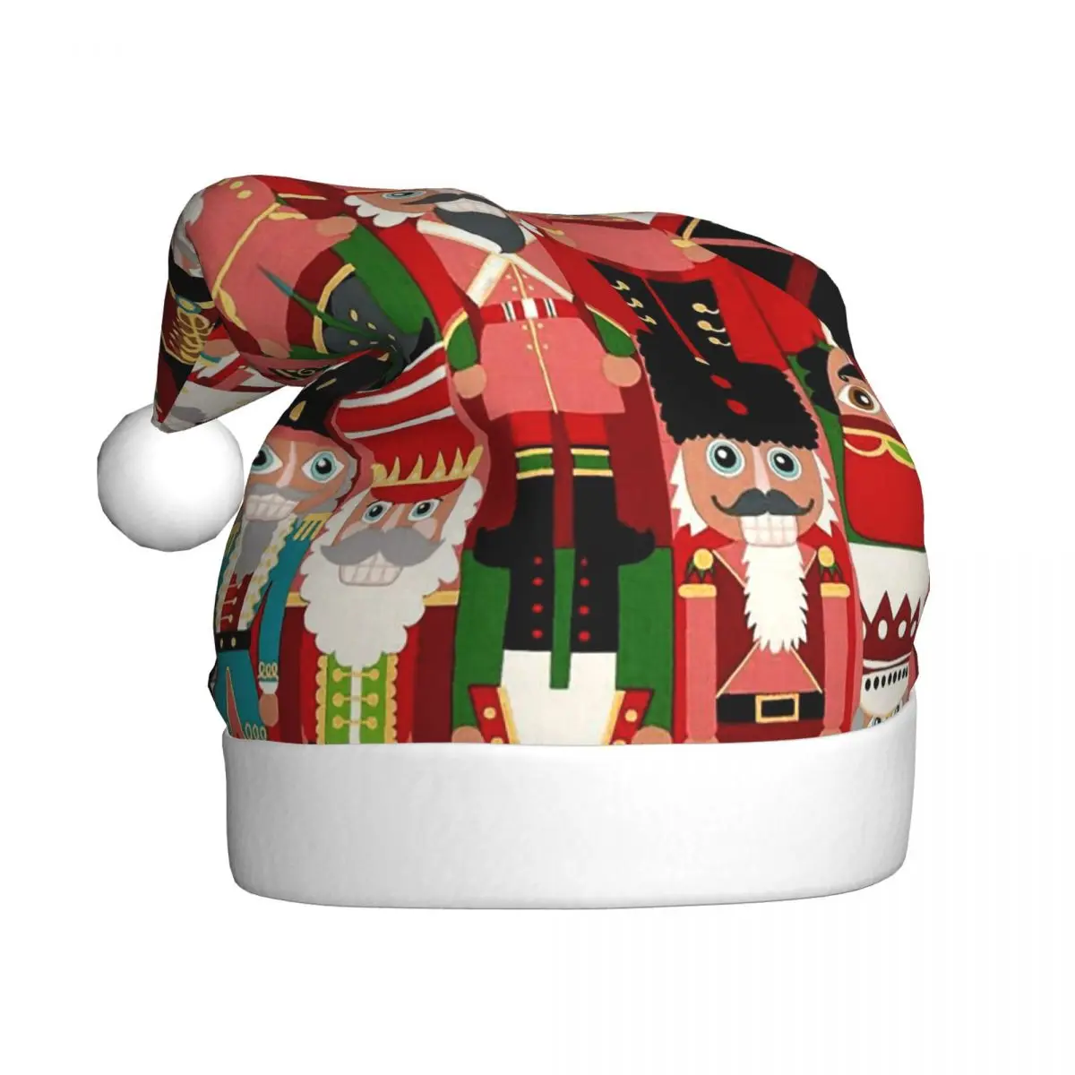 Merry Christmas New Year Plush Kawaii Christmas Hat for Adult Men Women Nutcracker Santa Hat Cap Xmas Gifts
