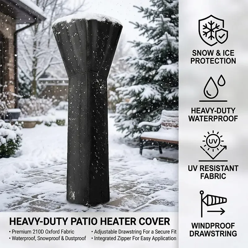 210D Oxford Cloth Patio Heater Cover,Garden Courtyard Heater Protective Cover, Waterproof Sunproof Canopy,Terrace Dust Cover