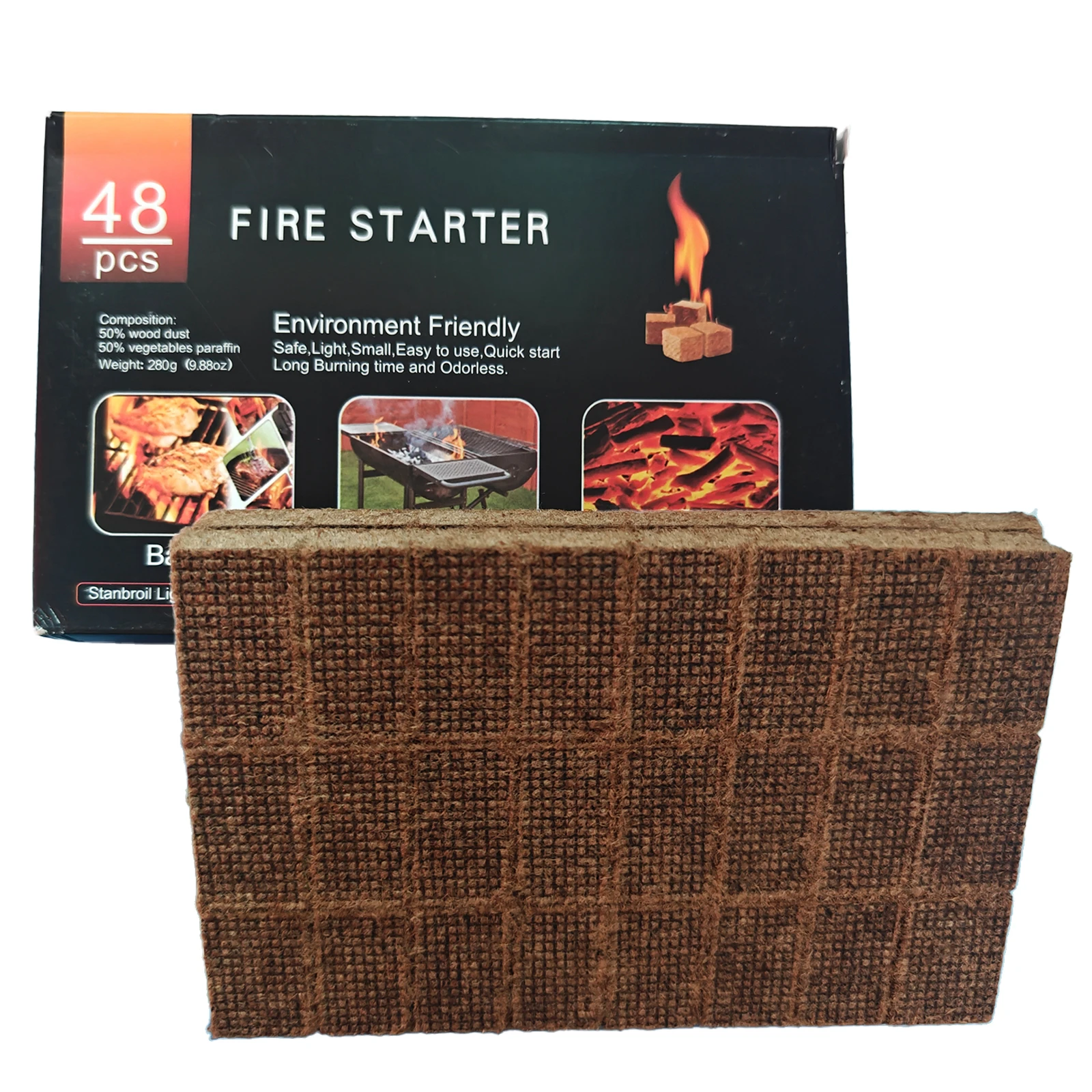 24/32/48pcs Firelighters Burner Firepit Fireplace Barbecue Fire Charcoal Briquette