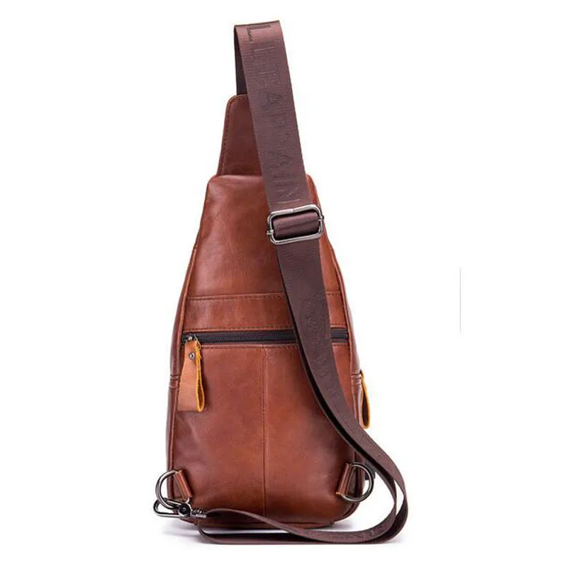 BULLCAPTAIN men\'s USB chest bag Messenger bag for Men Messenger bag leather shoulder bag diagonal package new travel backp