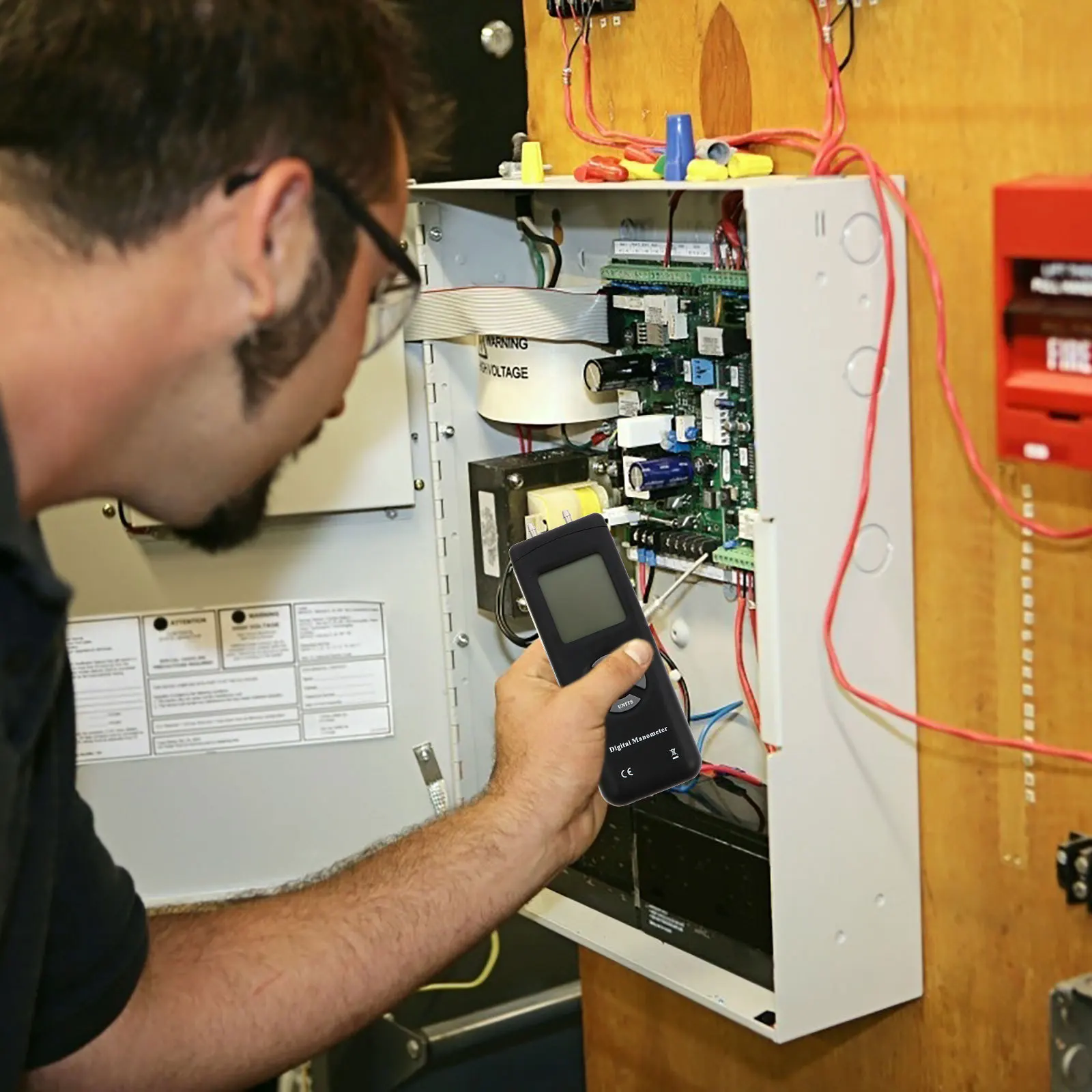 

Digital Differential Pressure Gauge Handheld Dual Input Manometer Air Pressure Tester Calibration Function Low Reminder