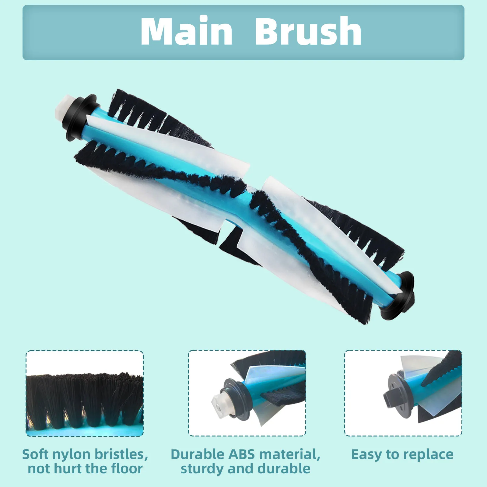For Cecotec Conga 1290 1390 1590 Replacement Vacuum Cleaner Part Hepa Filter Mop Cloth Rag Main Roller Side Brush Accessories