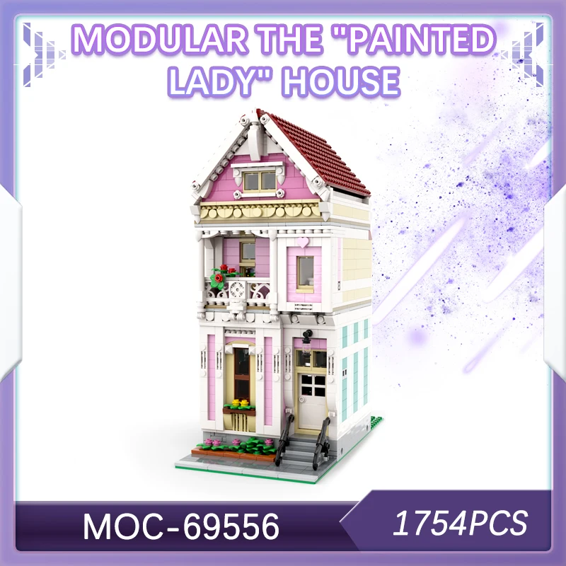 1754PCS City Modular The "Painted Lady" House Building Block Model Brick Set Creative Gifts Decoration Exquisite DIY MOC-69556