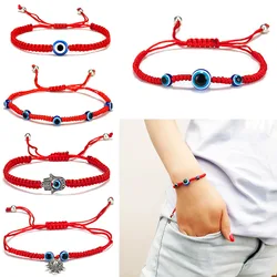 Turkish Evil Eye Bracelets7 Knot Lucky DIY Blue Greek Eye Thread Bracelet, PersonalizedBlack Red String Bracelet for Women Men