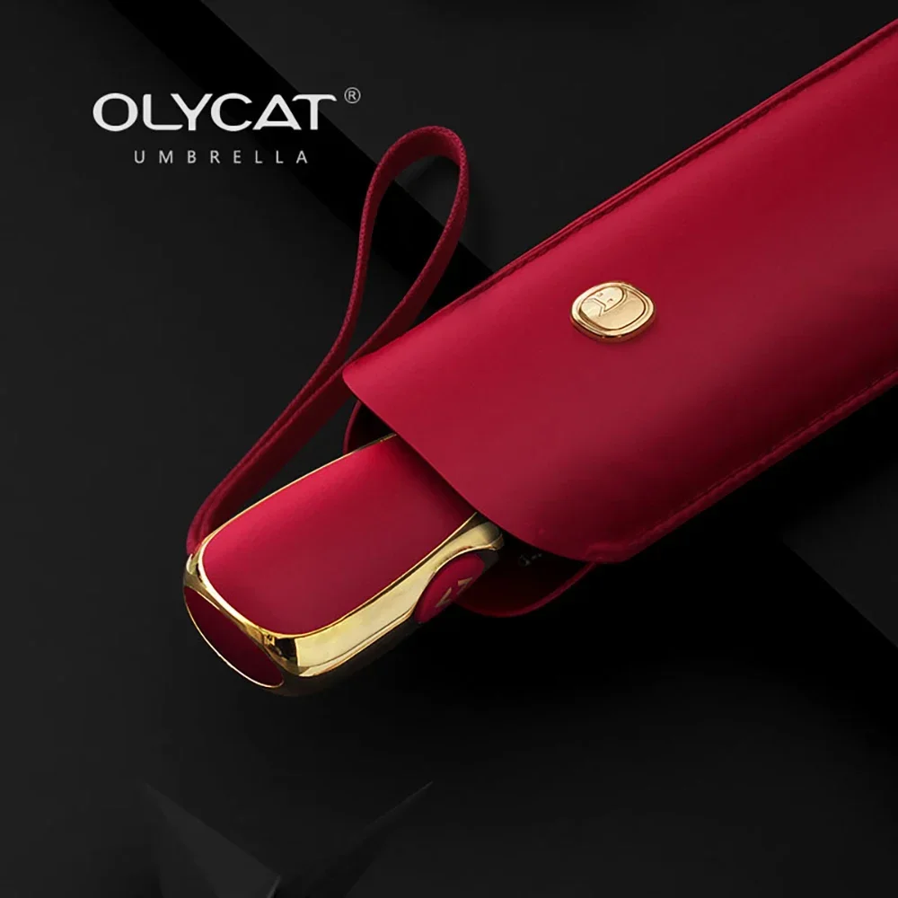 OLYCAT Flat Sun Umbrella Woman, Sunshade Automatic Umbrella Pocket, Portable Folding Umbrellas Outdoor Travel, 