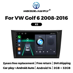 Navifly 2Din Android Car Radio For Volkswagen VW Golf 6 MK6 GTI 2008-2016 Wireless Carplay Auto Video Player Intelligent Systems