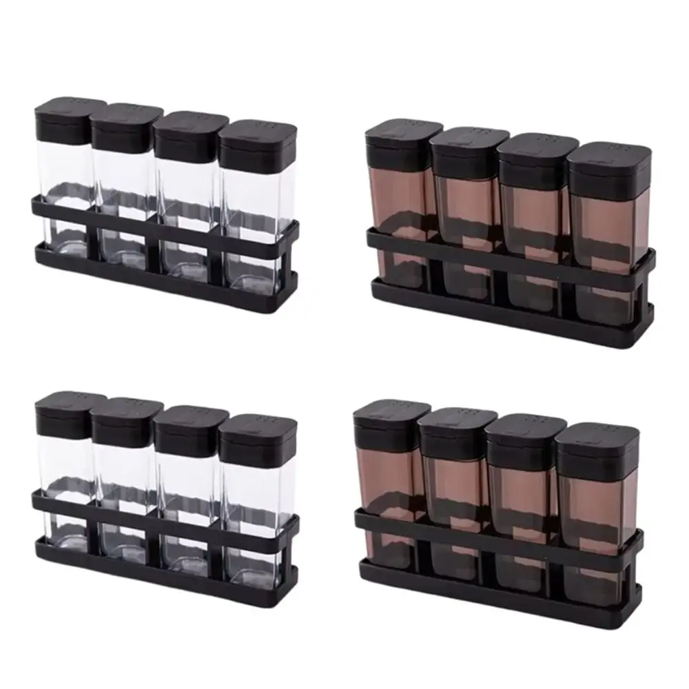 8 قطعة زجاجة تخزين التوابل المختومة شفافة مجموعة التوابل المنزلية مقاومة للرطوبة توفير المساحة حاوية تخزين التوابل