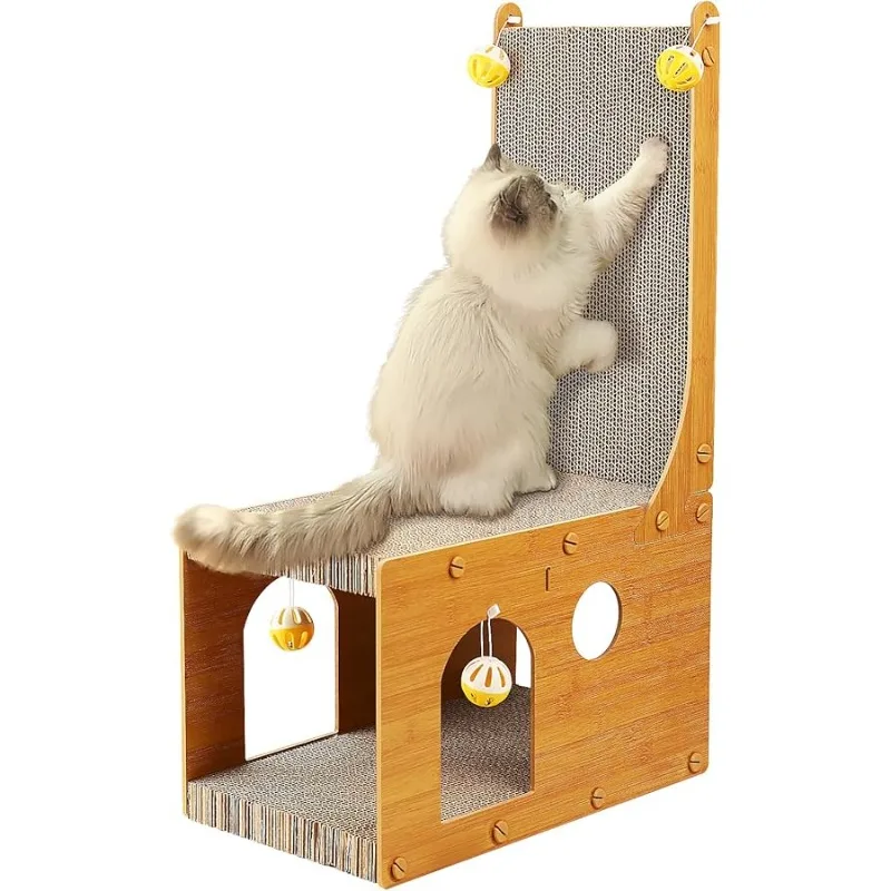 

​Cat Scratcher, Cat Scratching Board, L Shaped Vertical Cat Scratcher for Wall and Couch Protection, Cat Cardboard Scratcher wit