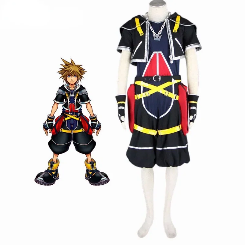 Anime Kingdom Hearts Sora Cosplay Black Cosplay Costume