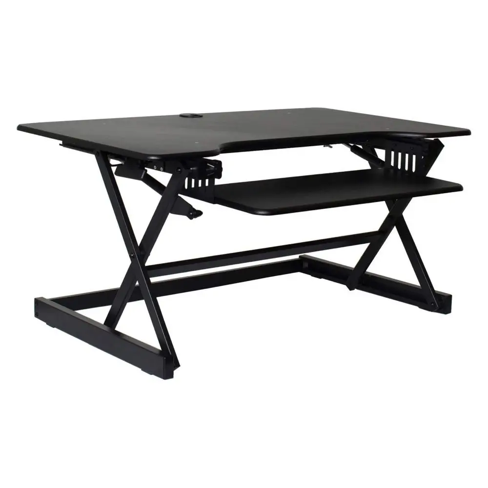 

Desk Converter by DeskRiser Extra Wide 40 Inch Desk Riser Works for People up to 6 Feet 4 Inches Tall Fits 3 Monitors and Featu