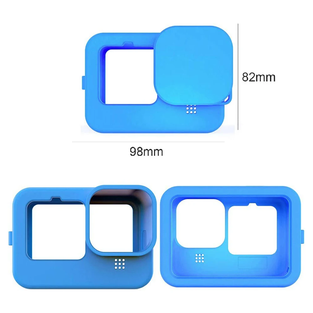 Luva de silicone capa protetora para gopro hero 11 hero 10/9 preto habitação quadro com cordão e lente capa acessórios