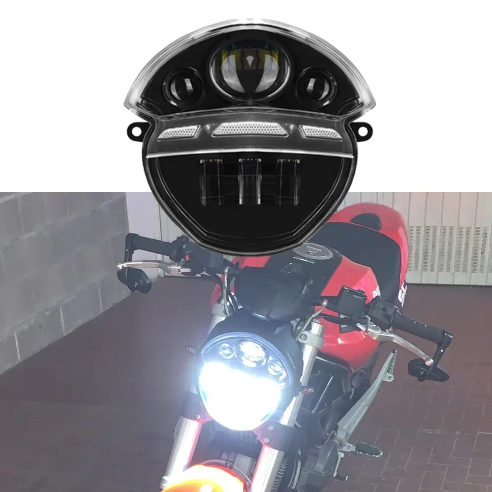 Motorcycle Front Headlight For Ducati Monster 695 696 795 796 1100 1100S 2013 2015 Replace Head lamp Led DRL Hi/LO Beam