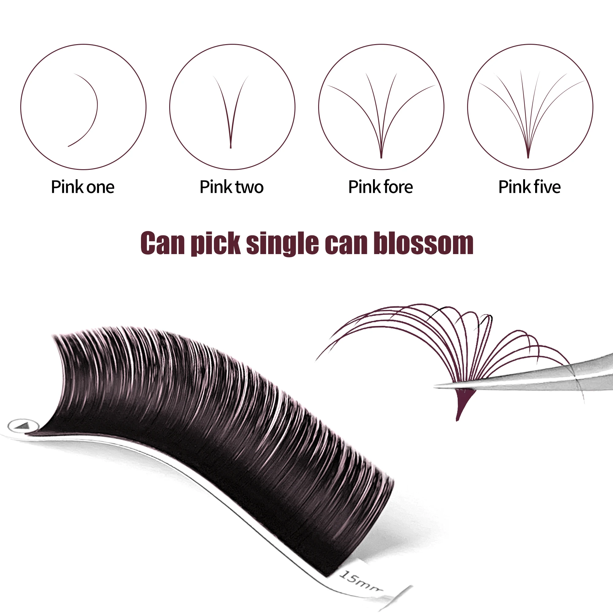 Abonnie Chocolate Brown Easy Fan Lashes Volume Extension Mega Blooming Fans Eyelash Extension Cilios