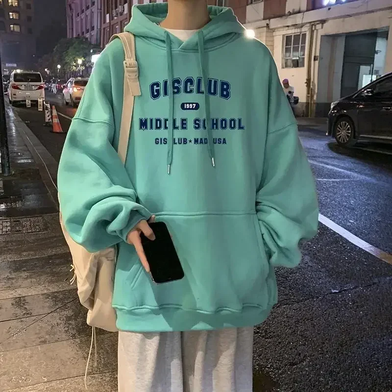 PVD-Sweat à Capuche Blanc pour Homme, Streetwear, Imprimé, Harajuku, Mode, Bienvenue, Richesse, Style Coréen, Chaud