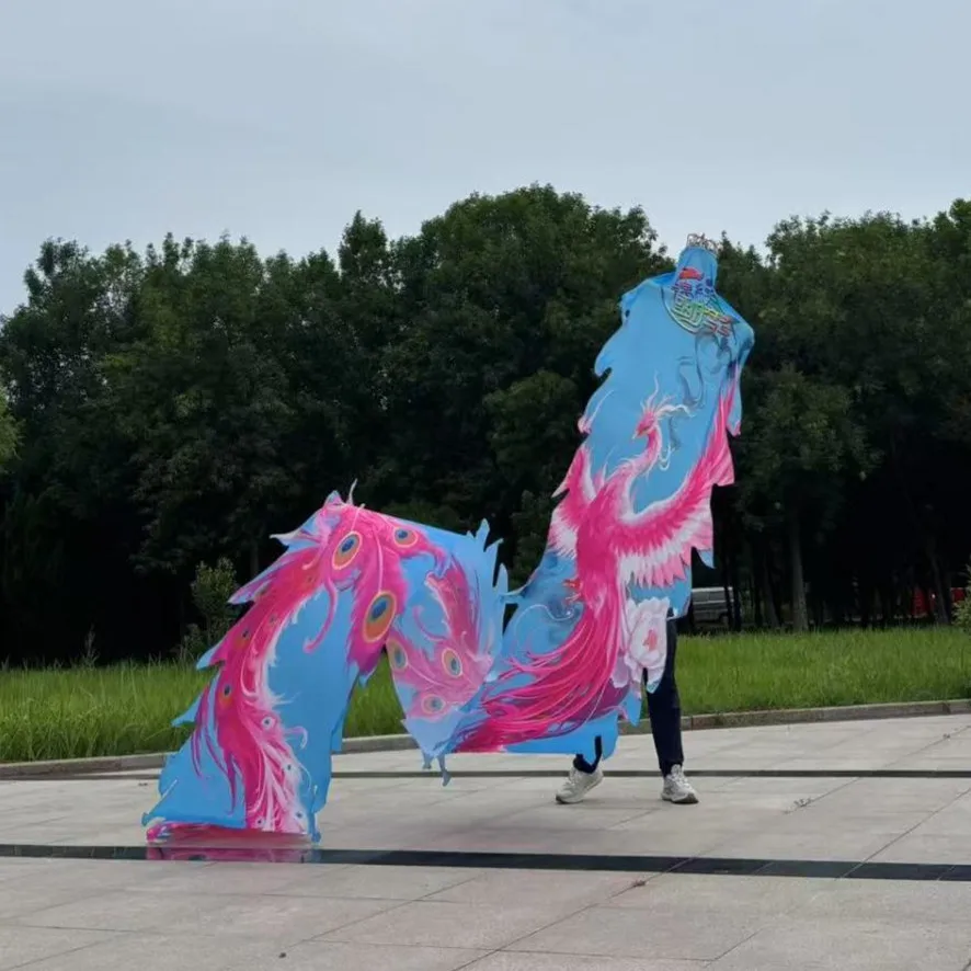 

8 м лента с хвостом дракона для танца Феникса, аксессуары, моющиеся реквизит для фитнеса, праздничные принадлежности (не включает голову дракона)