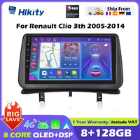 Hikity 8 Core Qualcomm Snapdragon 460 Android Car Radio For Renault Clio 3 2005-2014 Carplay Auto Stereo GPS BT 2din autoradio