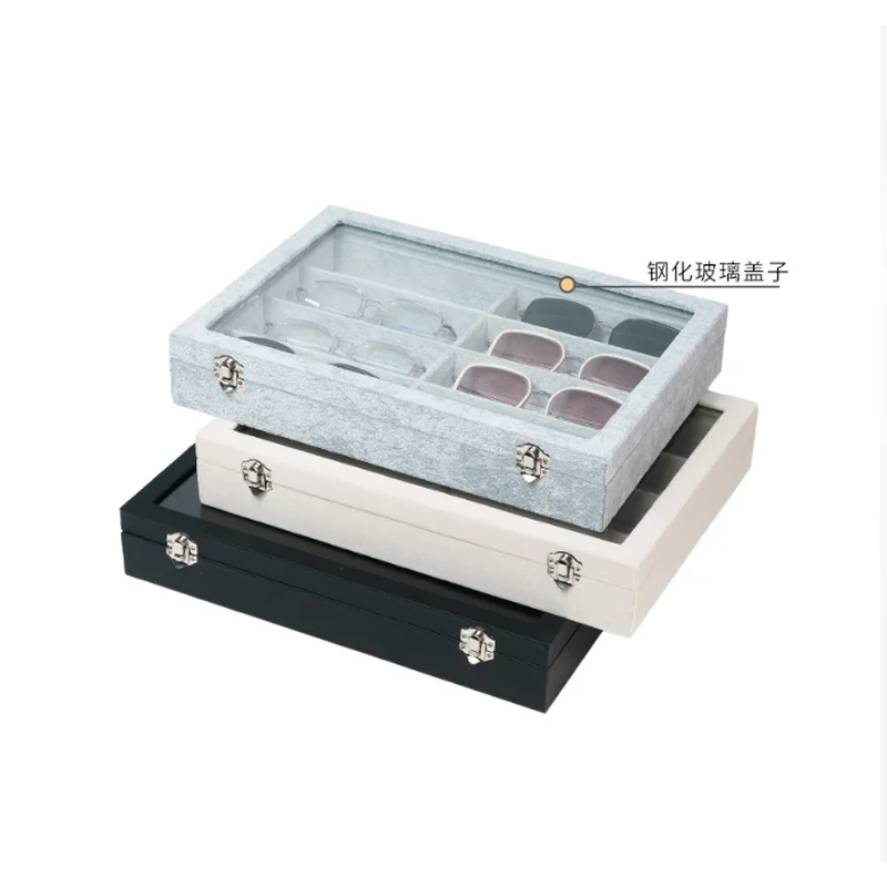 Versatile 8Compartment Velvet Stackable Storage Tray Soft Velvet Display Organizer for Glasses, Jewelry, Watches Home Collection