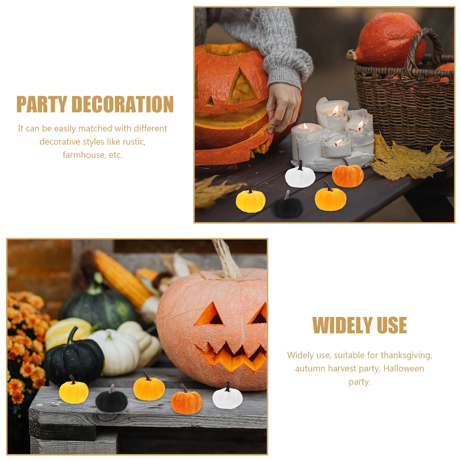 

10pcs Lifelike Pumpkin Ornament Fine Workmanship Premium Material Farmhouse Rustic Party Festival Decorative Scene Layout Fake